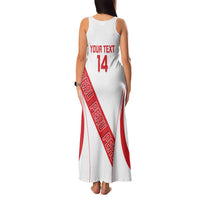 Custom Peru Football Family Matching Tank Maxi Dress and Hawaiian Shirt La Bicolor Coat Of Arms Style