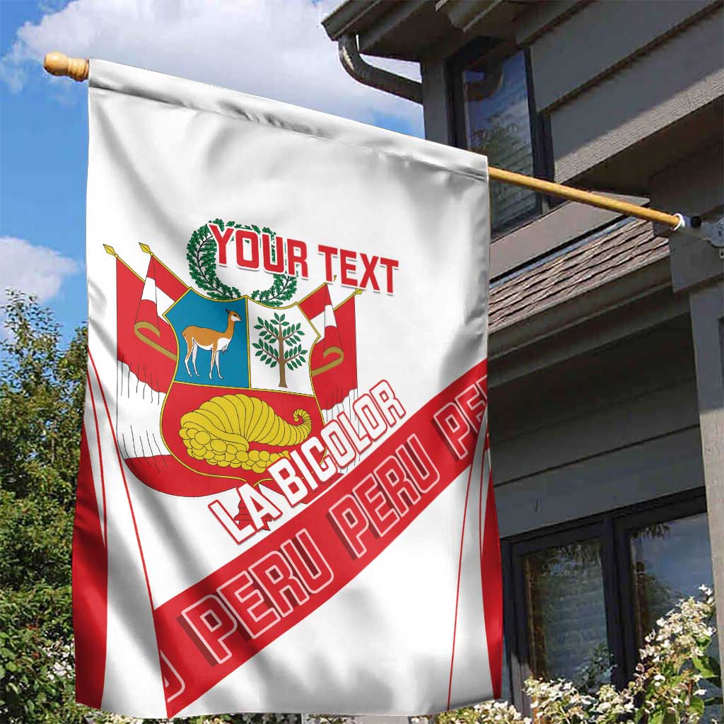 Custom Peru Football Garden Flag La Bicolor Coat Of Arms Style