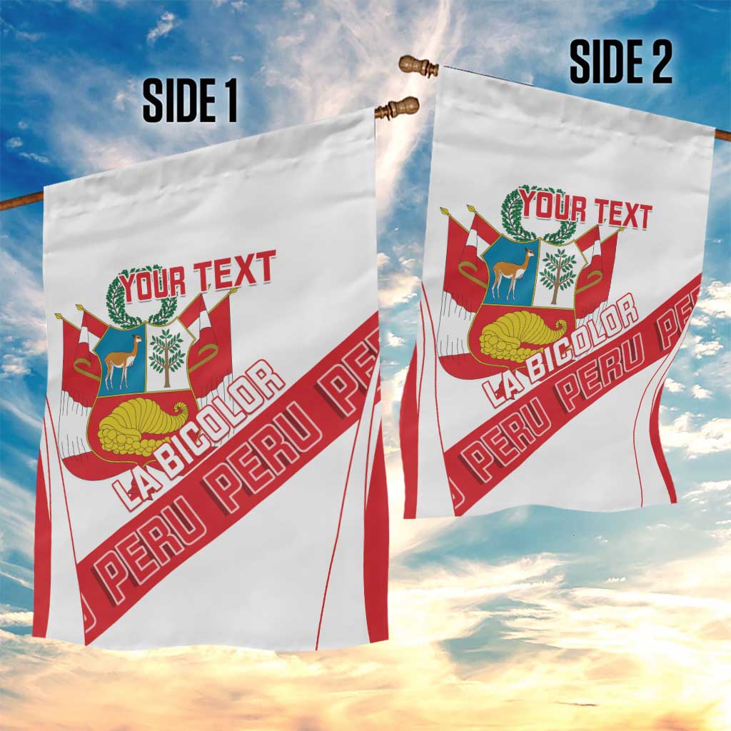 Custom Peru Football Garden Flag La Bicolor Coat Of Arms Style