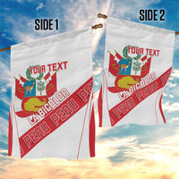 Custom Peru Football Garden Flag La Bicolor Coat Of Arms Style