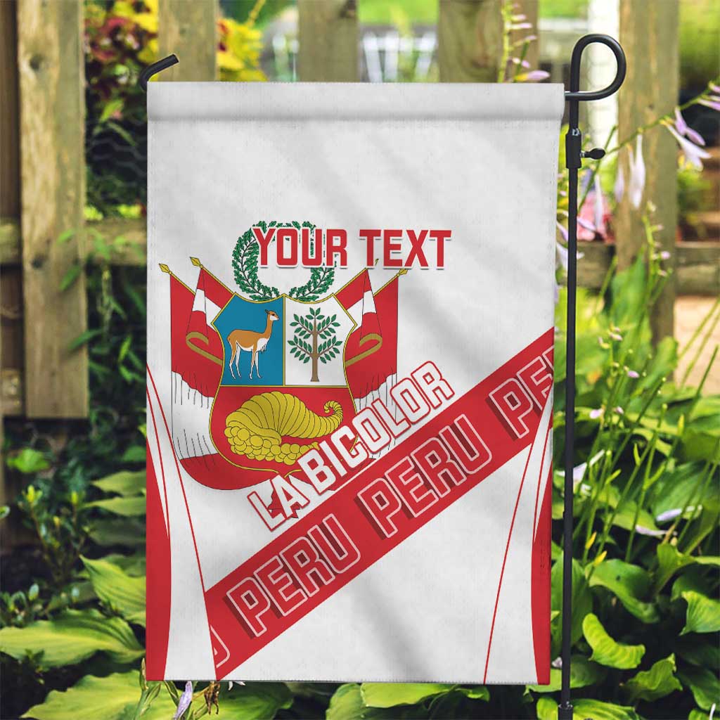 Custom Peru Football Garden Flag La Bicolor Coat Of Arms Style