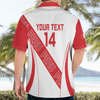 Custom Peru Football Hawaiian Shirt La Bicolor Coat Of Arms Style
