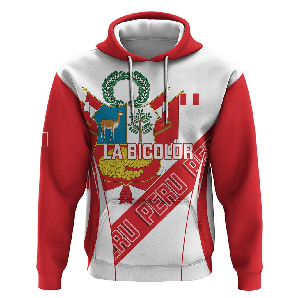 Custom Peru Football Hoodie La Bicolor Coat Of Arms Style