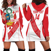 Custom Peru Football Hoodie Dress La Bicolor Coat Of Arms Style