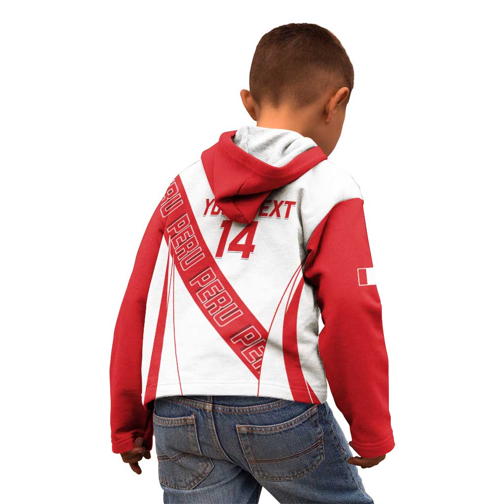 Custom Peru Football Kid Hoodie La Bicolor Coat Of Arms Style
