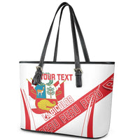 Custom Peru Football Leather Tote Bag La Bicolor Coat Of Arms Style