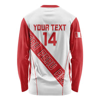 Custom Peru Football Long Sleeve Shirt La Bicolor Coat Of Arms Style