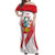 Custom Peru Football Off Shoulder Maxi Dress La Bicolor Coat Of Arms Style