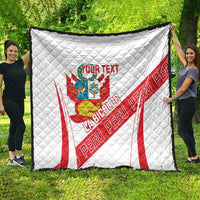 Custom Peru Football Quilt La Bicolor Coat Of Arms Style