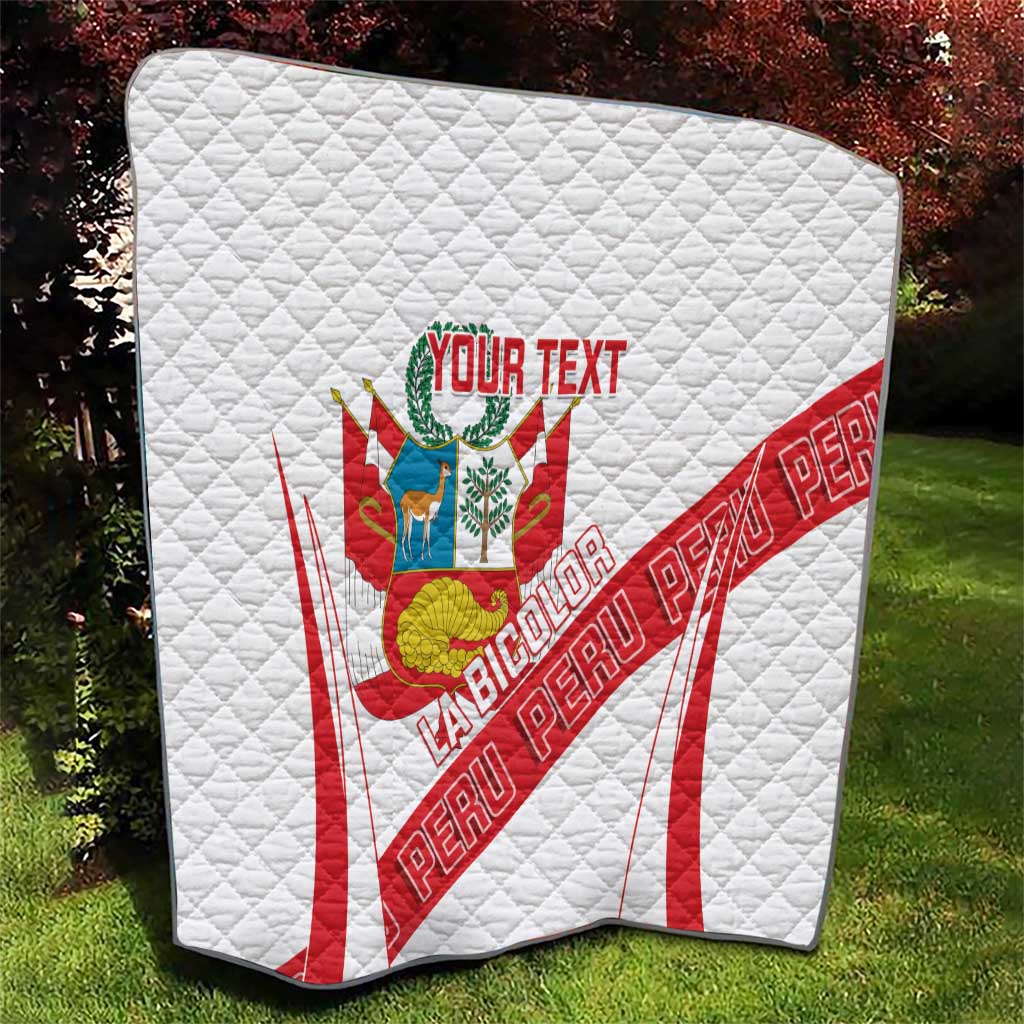 Custom Peru Football Quilt La Bicolor Coat Of Arms Style