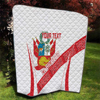 Custom Peru Football Quilt La Bicolor Coat Of Arms Style