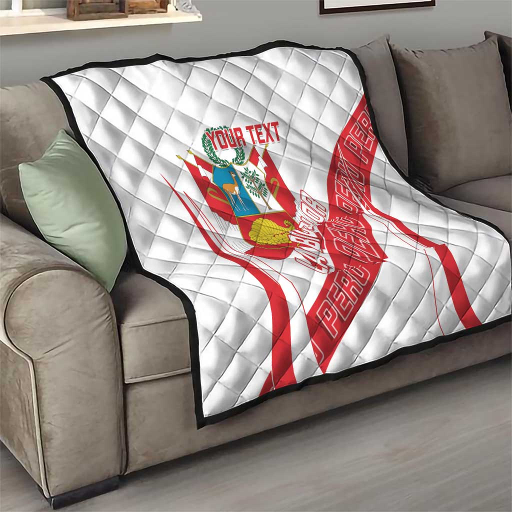Custom Peru Football Quilt La Bicolor Coat Of Arms Style