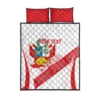 Custom Peru Football Quilt Bed Set La Bicolor Coat Of Arms Style