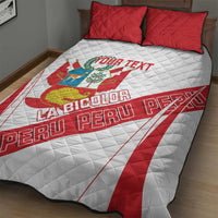 Custom Peru Football Quilt Bed Set La Bicolor Coat Of Arms Style