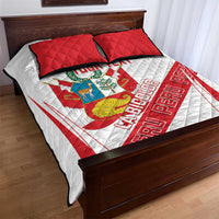 Custom Peru Football Quilt Bed Set La Bicolor Coat Of Arms Style