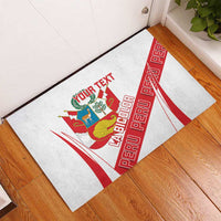 Custom Peru Football Rubber Doormat La Bicolor Coat Of Arms Style