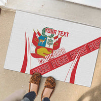 Custom Peru Football Rubber Doormat La Bicolor Coat Of Arms Style