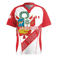 Custom Peru Football Rugby Jersey La Bicolor Coat Of Arms Style