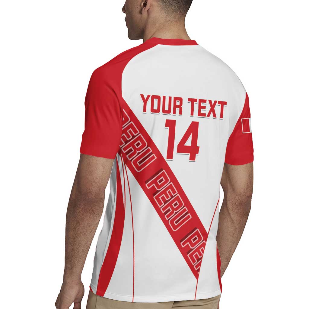 Custom Peru Football Rugby Jersey La Bicolor Coat Of Arms Style