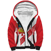 Custom Peru Football Sherpa Hoodie La Bicolor Coat Of Arms Style