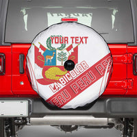Custom Peru Football Spare Tire Cover La Bicolor Coat Of Arms Style