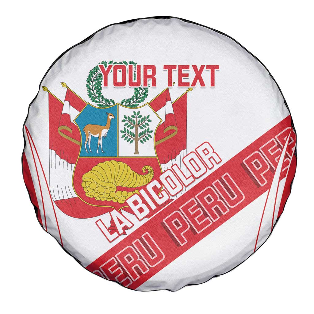 Custom Peru Football Spare Tire Cover La Bicolor Coat Of Arms Style