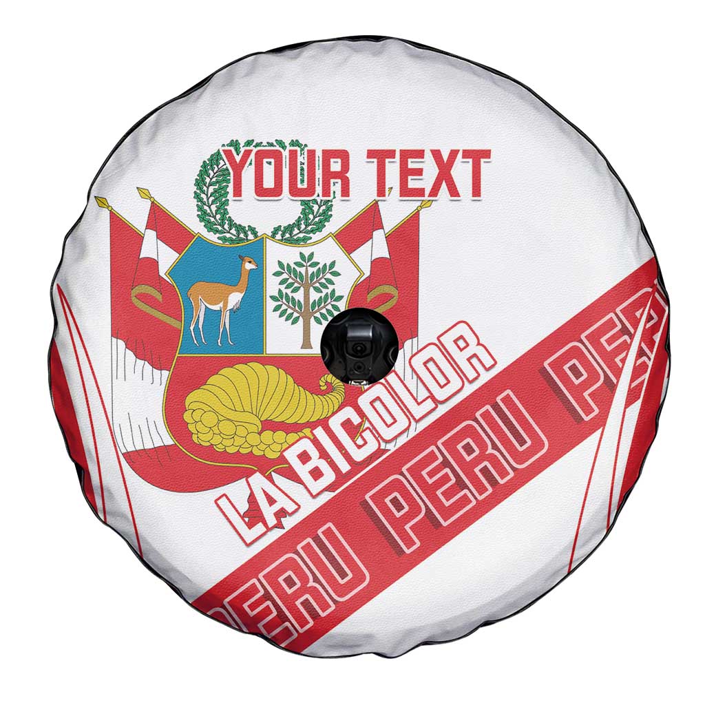 Custom Peru Football Spare Tire Cover La Bicolor Coat Of Arms Style