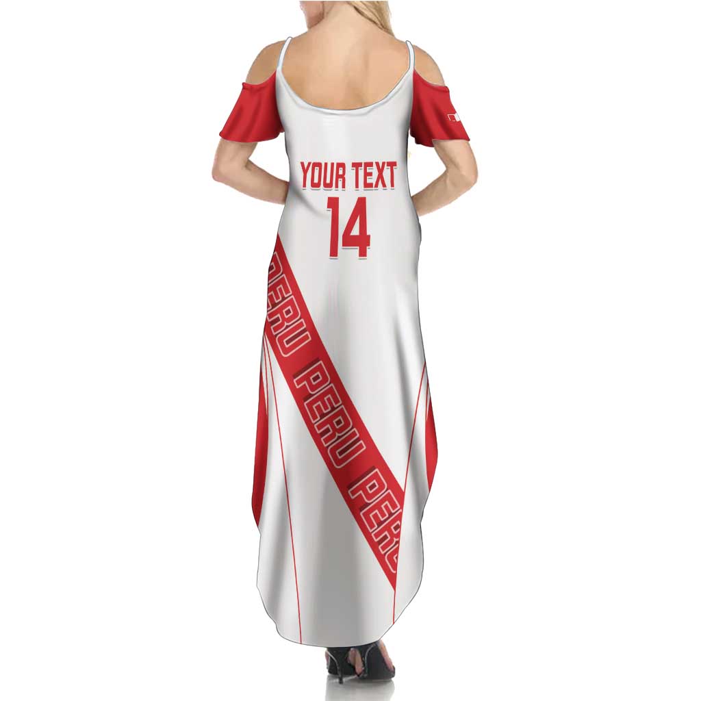 Custom Peru Football Summer Maxi Dress La Bicolor Coat Of Arms Style