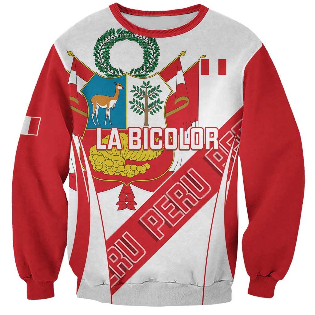 Custom Peru Football Sweatshirt La Bicolor Coat Of Arms Style