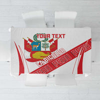 Custom Peru Football Tablecloth La Bicolor Coat Of Arms Style