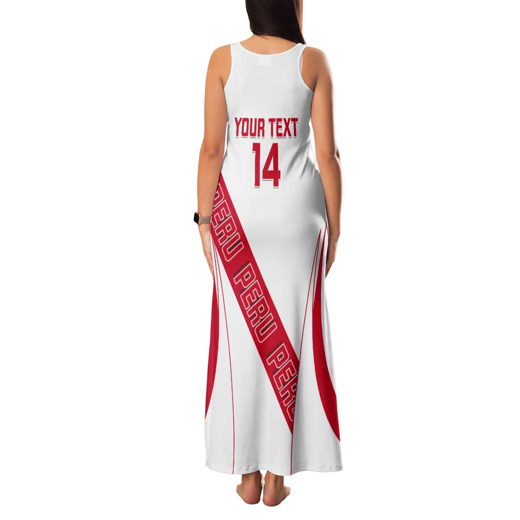 Custom Peru Football Tank Maxi Dress La Bicolor Coat Of Arms Style