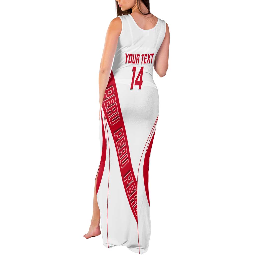 Custom Peru Football Tank Maxi Dress La Bicolor Coat Of Arms Style