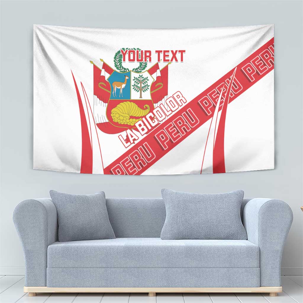 Custom Peru Football Tapestry La Bicolor Coat Of Arms Style