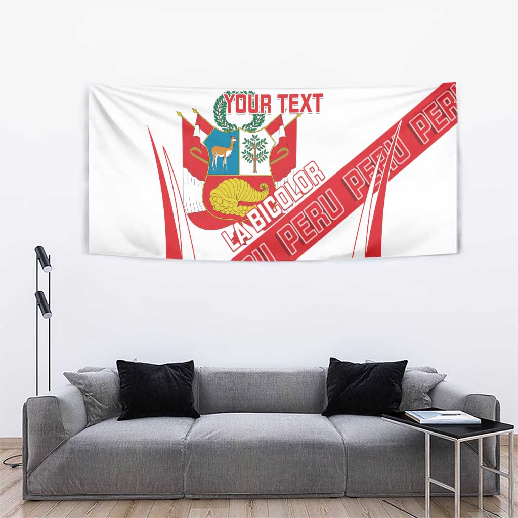 Custom Peru Football Tapestry La Bicolor Coat Of Arms Style