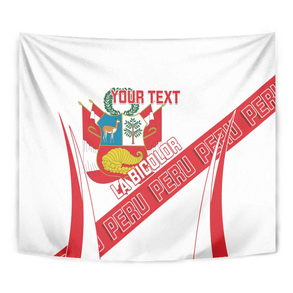 Custom Peru Football Tapestry La Bicolor Coat Of Arms Style