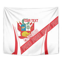Custom Peru Football Tapestry La Bicolor Coat Of Arms Style