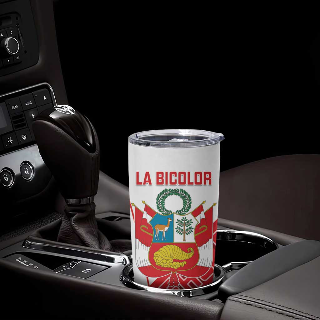 Custom Peru Football Tumbler Cup La Bicolor Coat Of Arms Style