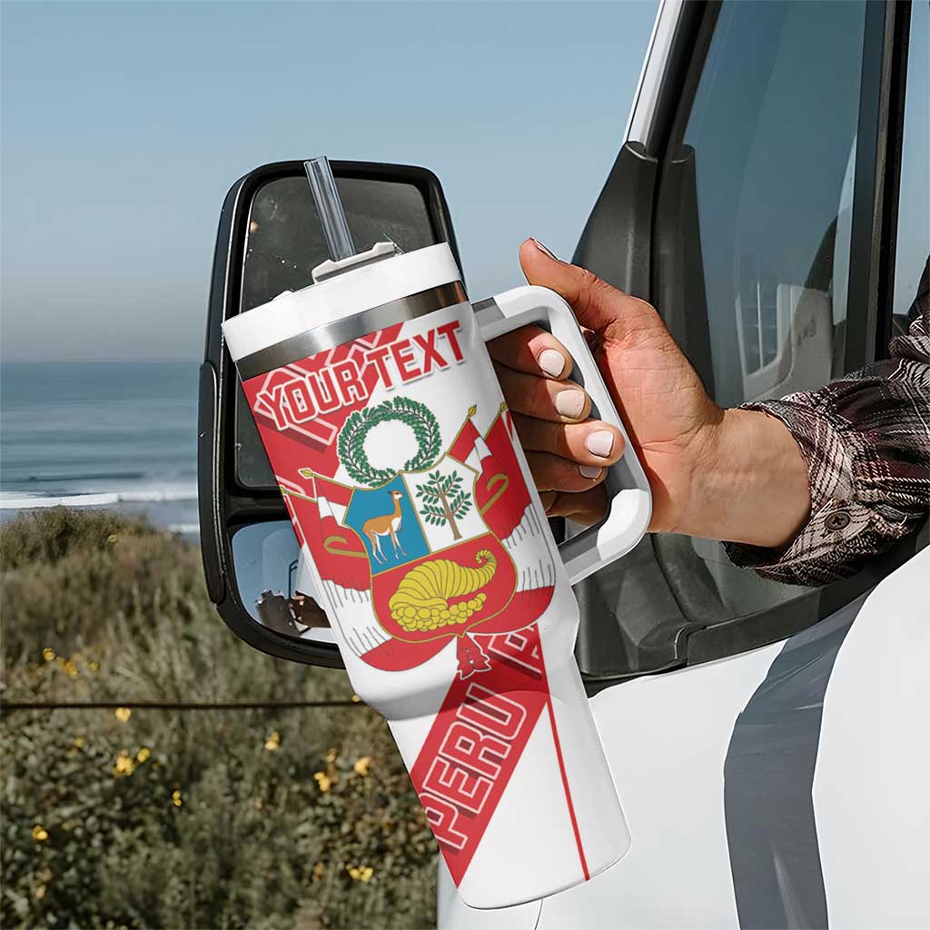 Custom Peru Football Tumbler With Handle La Bicolor Coat Of Arms Style