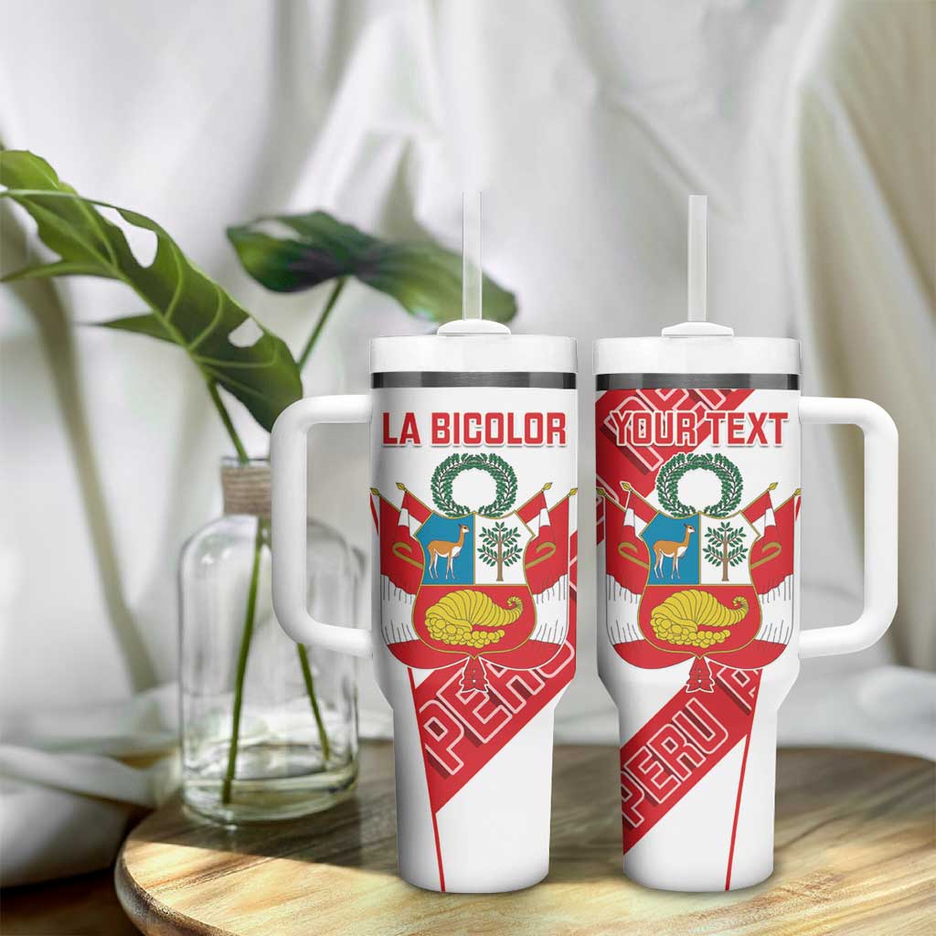 Custom Peru Football Tumbler With Handle La Bicolor Coat Of Arms Style