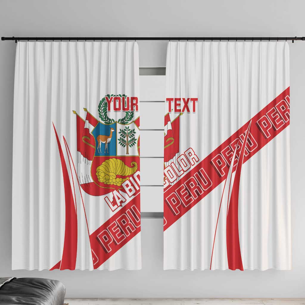 Custom Peru Football Window Curtain La Bicolor Coat Of Arms Style