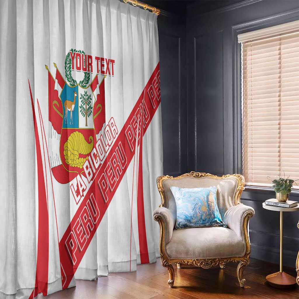 Custom Peru Football Window Curtain La Bicolor Coat Of Arms Style