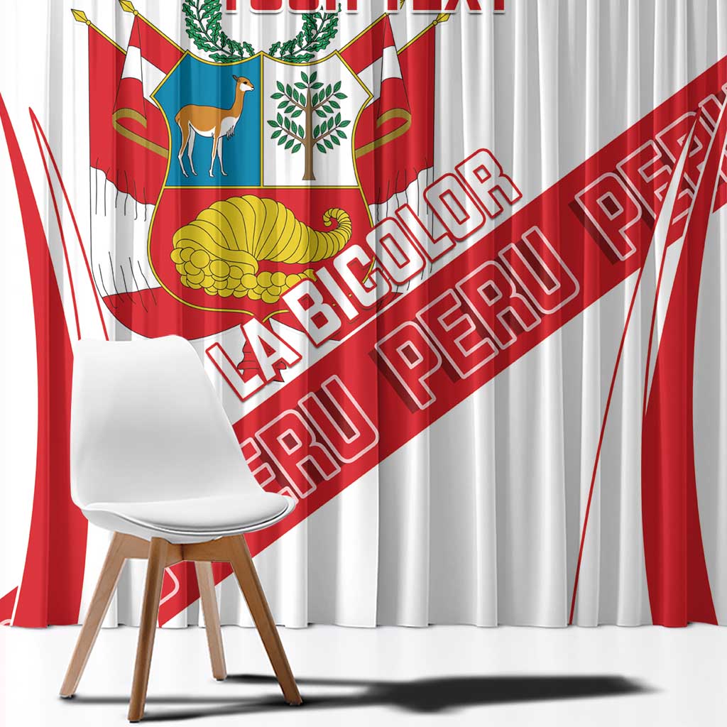 Custom Peru Football Window Curtain La Bicolor Coat Of Arms Style