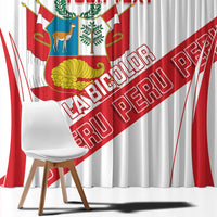 Custom Peru Football Window Curtain La Bicolor Coat Of Arms Style
