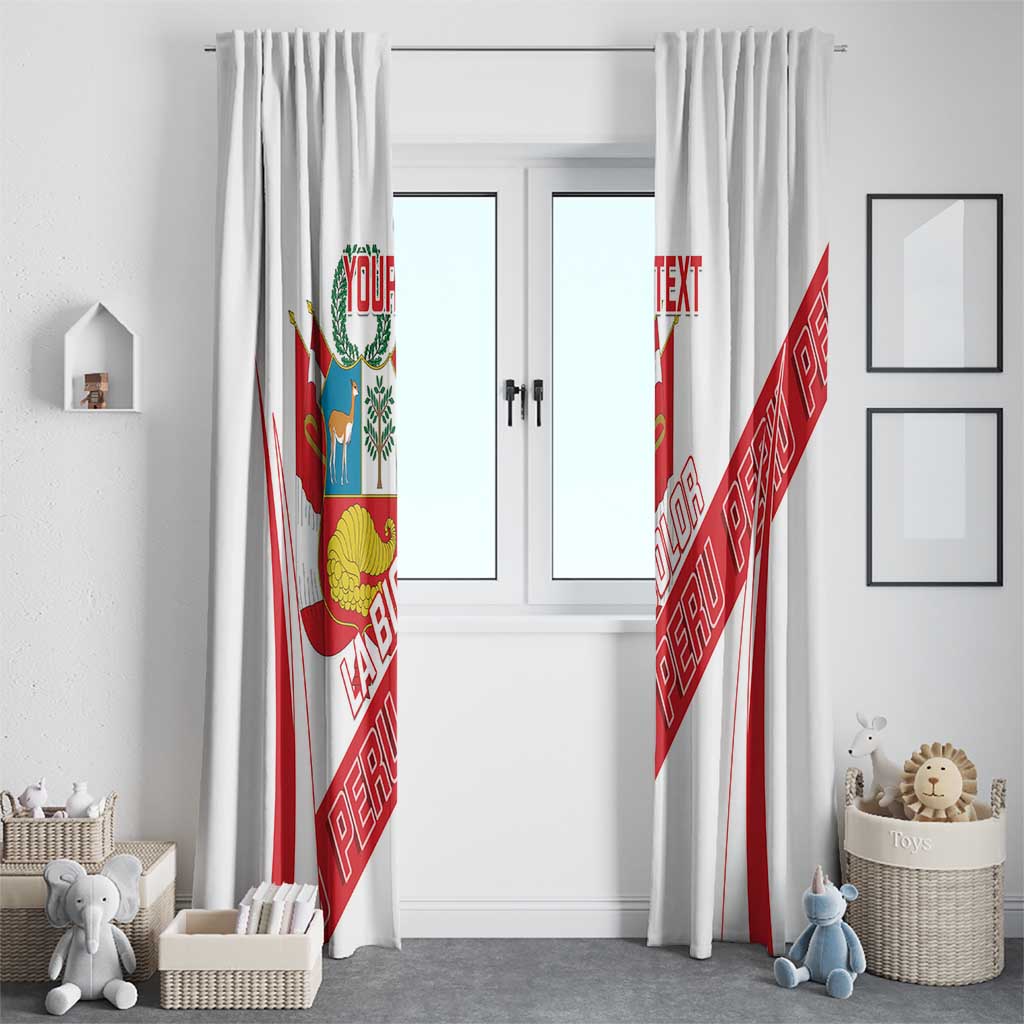 Custom Peru Football Window Curtain La Bicolor Coat Of Arms Style