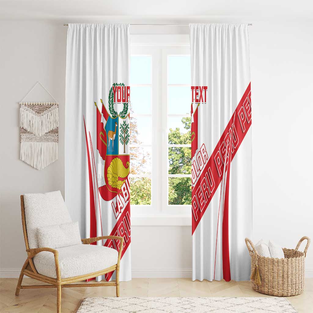 Custom Peru Football Window Curtain La Bicolor Coat Of Arms Style