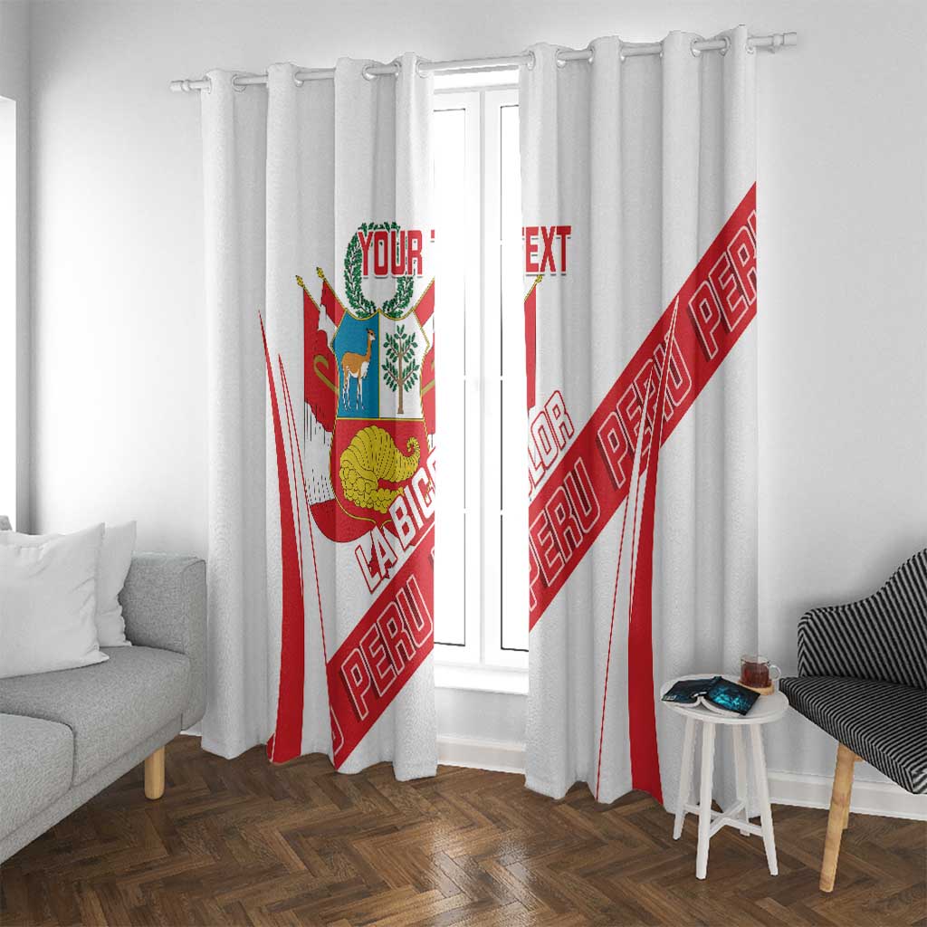 Custom Peru Football Window Curtain La Bicolor Coat Of Arms Style