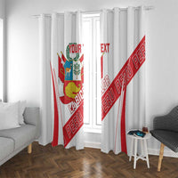 Custom Peru Football Window Curtain La Bicolor Coat Of Arms Style