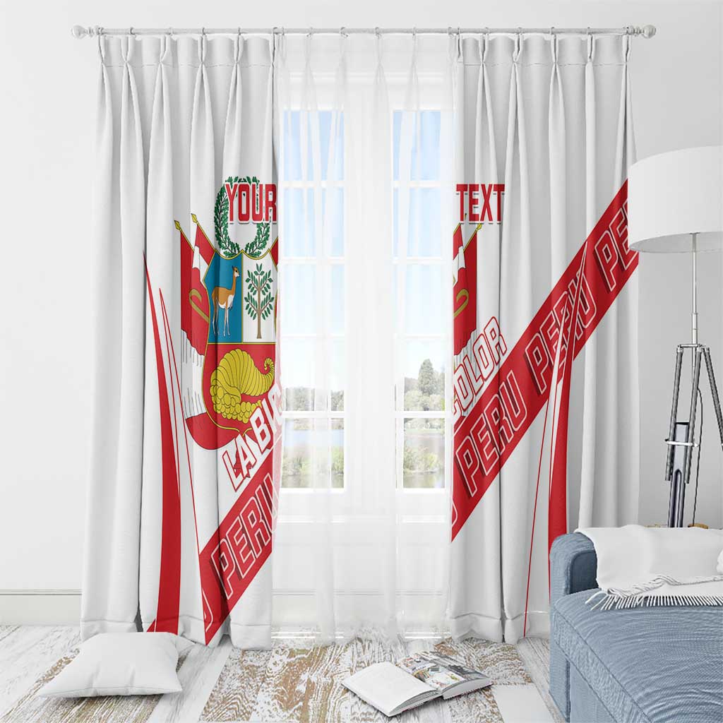 Custom Peru Football Window Curtain La Bicolor Coat Of Arms Style