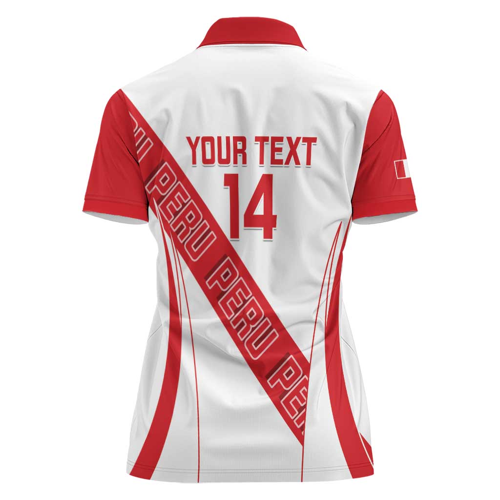 Custom Peru Football Women Polo Shirt La Bicolor Coat Of Arms Style