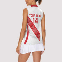 Custom Peru Football Women Sleeveless Polo Shirt La Bicolor Coat Of Arms Style